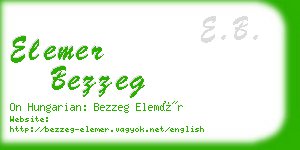 elemer bezzeg business card